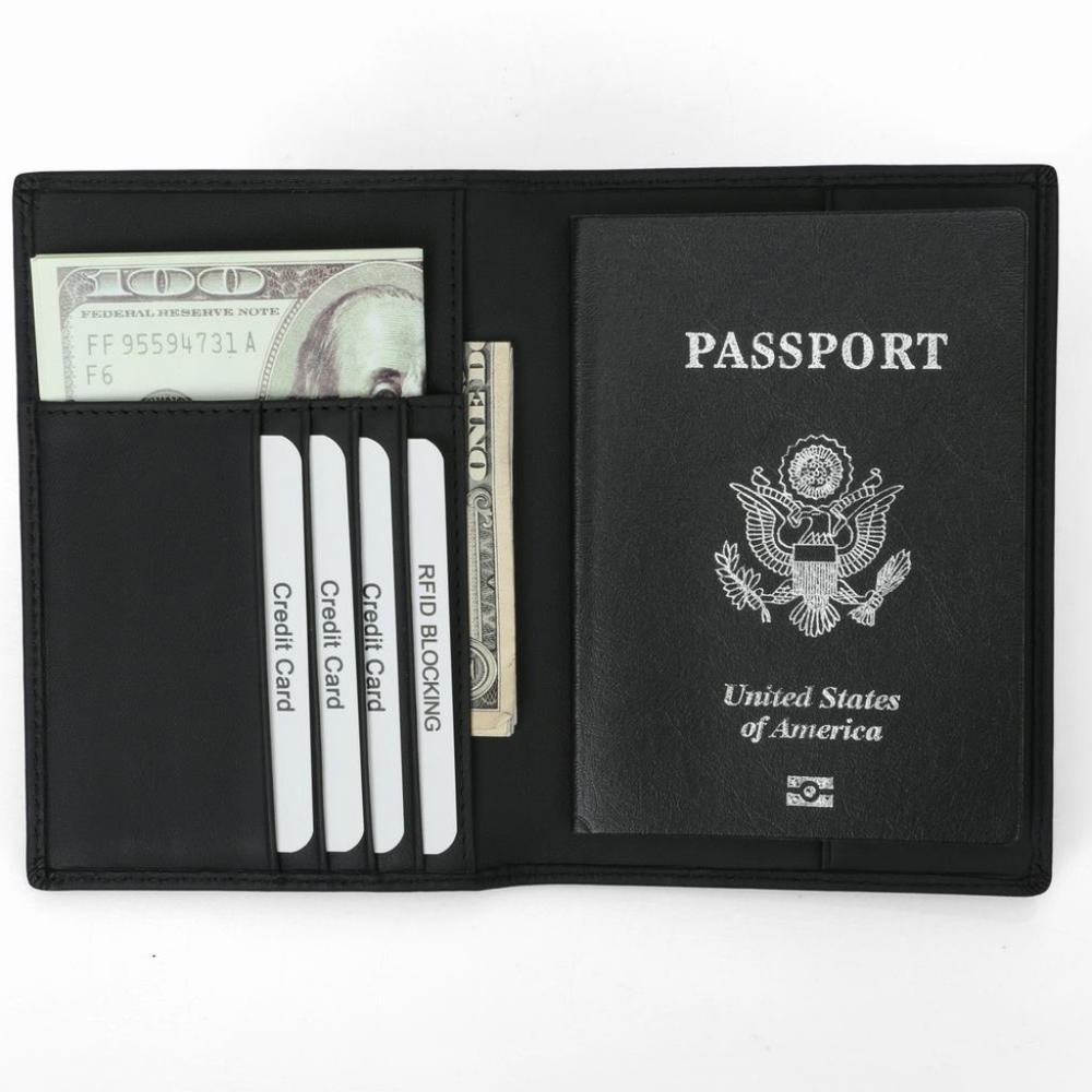 RFID Genuines Leather Passport Holder Wallet 220